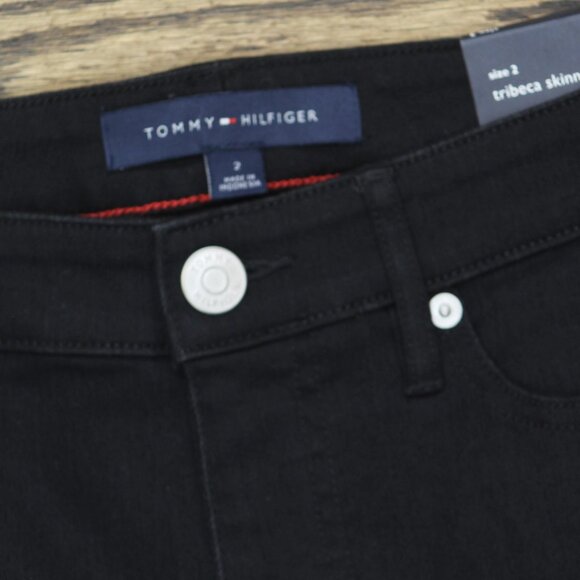 NWT Tommy Hilfiger Womens Tribeca Th Flex Ankle Skinny Jeans J9SK0EFH Black 2 - Picture 7 of 10
